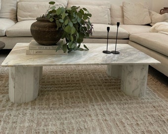 Vintage inspired marble coffee table