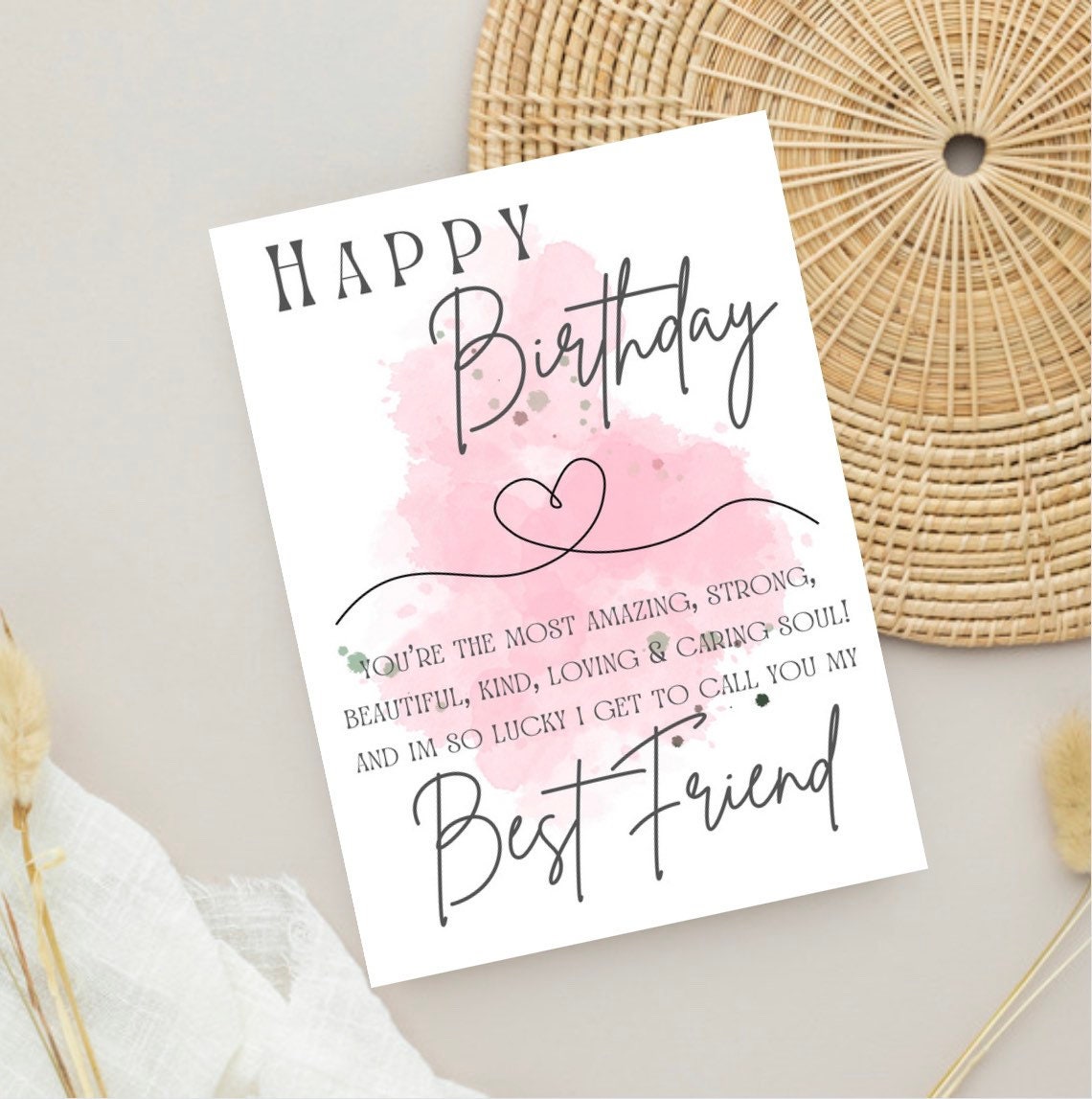 Birthday Card for Female Friend Poem Happy Birthday Blank - Etsy