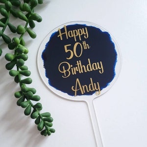 Personalised Birthday Cake topper // Name // Acrylic Circle // Happy Birthday // Birthday cake decor