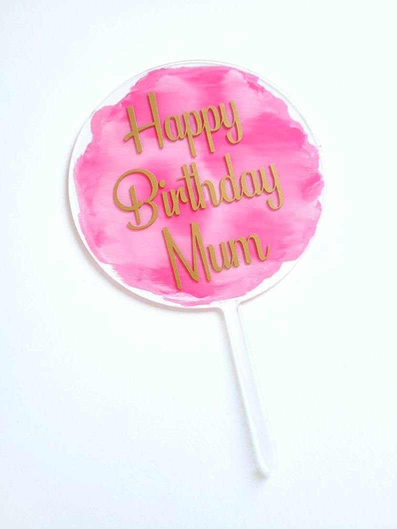 Personalised Birthday Cake Topper // Name // Acrylic Circle // Etsy UK