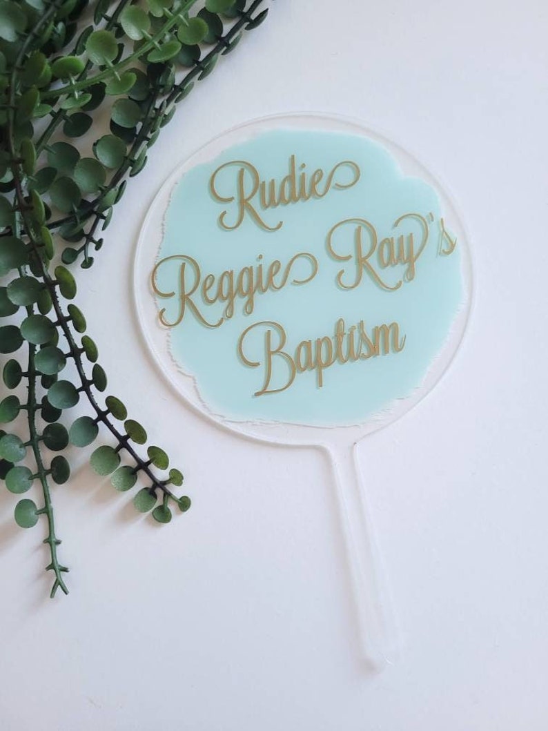 Cake Topper Inscription Sample Personalised Baptism Cake Topper // Name // Date // Cake Decor ...