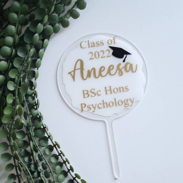 Personalised Graduation Cake topper // Name // Year // Class of 2023 // Class of 2022