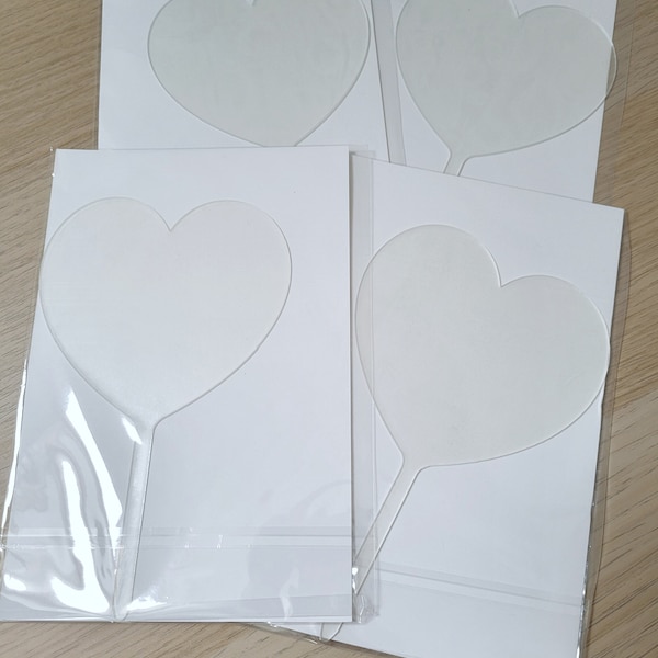 Blank Cake topper // Clear // Acrylic Heart // blank supplies