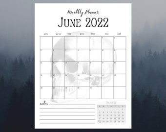 Calendrier de planification mensuel Gothy imprimable !