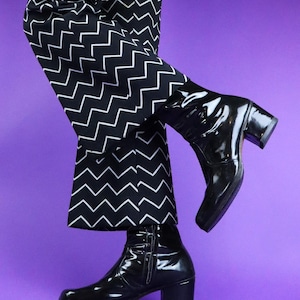 Vintage 1970s Killer Black Patent Leather Boots