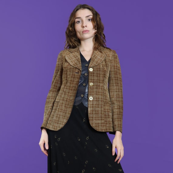 Loewe, Rare Vintage 1970s Loewe 1846 Printed Suede Blazer