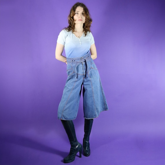 Vintage 1970s N'est-ce Pas? Denim Sunray Culottes - Etsy