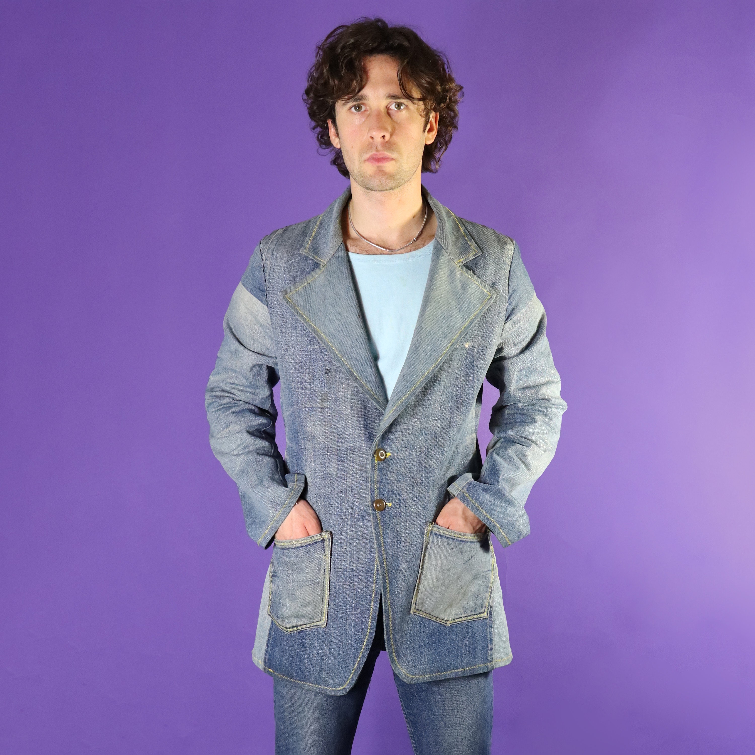 Vintage 1970s Patchwork Denim Jacket Blazer - Etsy