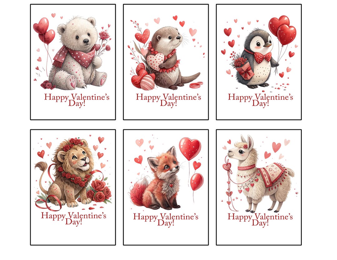 Valentine Card for Kids, Printable Elementary School Valentine's for