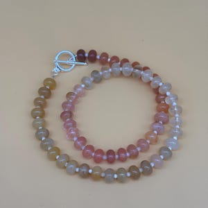 ROSEHIP – Watermelon Tourmaline, Silk Jade, Shell Beads – Layering Necklace