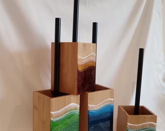 Design toiletborstel gemaakt van bamboe en epoxyhars