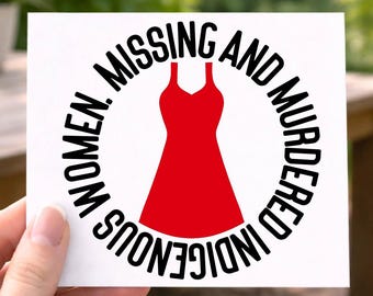 MMIW Roter Kleid Aufkleber, vermisste und ermordete indigene Frauen Aufkleber, roter Dress Day Auto Aufkleber, indigenes Bewusstsein Vinyl Aufkleber