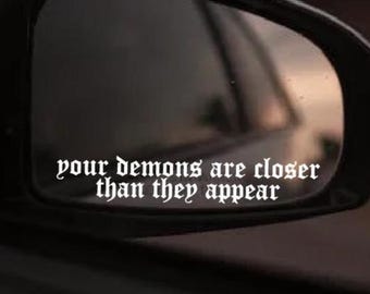 Décalcomanie de rétroviseur de voiture gothique, objets dans le miroir plus proches qu'il n'y paraît, décalcomanie de voiture anglaise ancienne, Stickers miroirs, accessoires de voiture étanches