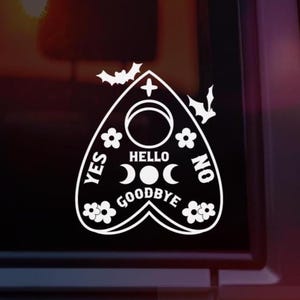 Spooky Decal, Witchy Decals, Planchette Decal, Car Decals For Women, Goth Girl Decal, Spirit Board, Goth Car Accessories, Stay Spooky, Ouija