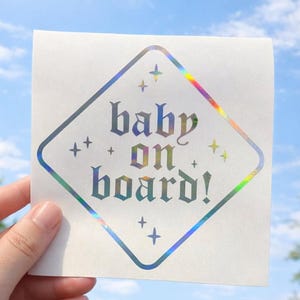 Baby On Board Warning Car Window Decal, Goth Baby, New Parent Gift Decal, Baby Car Decals, Retro Bumper Sticker, Car Accessories, Goth Decal