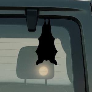 Calcomanía de vinilo para coche de murciélago colgante, calcomanía gótica, accesorios para coche, calcomanía espeluznante, calcomanía de bruja, calcomanías para coche para mujer