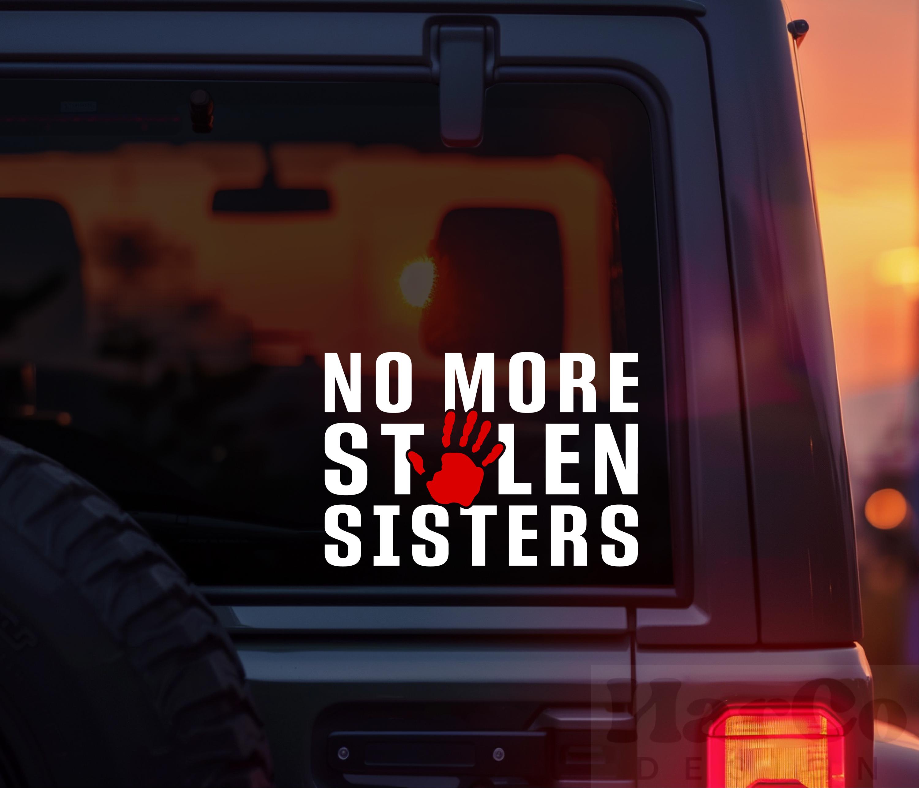 No More Stolen Sisters Hand Print Vinyl Car Decal, MMIW Sticker, Red Dress Day, Indigenous Decal, Native  Stickers, Awareness Car Decal