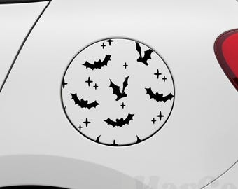 Vleermuizen benzinedop brandstoftankdeksel vinyl autosticker, vinyl sticker sticker, auto-accessoires, gothic auto decor, spookachtige bumperstickers, griezelige stickers