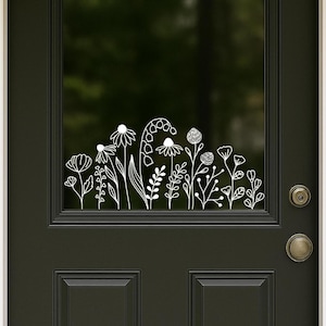 Wildflower Decal, Flower Decal, Window Decal, Car Window Decal, Kitchen Window Decal, Mirror Decal, Mom Car Decal, Van Decal, Laptop Decal