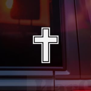 Cross Vinyl Car Decal, Christian Bumper Stickers, Rear View Mirror Decal, Faith Decal, Laptop Decal, Window Decal, Car Decals For Women