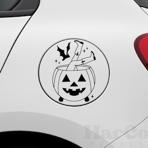 Goth vinyl autosticker, spookachtige stickers, grappige autostickers voor vrouwen, vleermuis sticker, bumpersticker, auto-accessoires, gothic auto decor, pompoen sticker