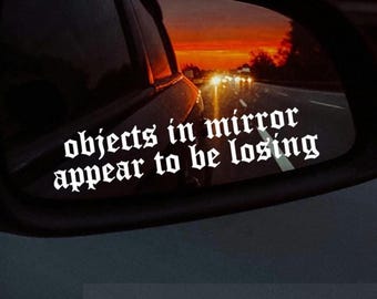 Décalcomanie de rétroviseur de voiture, Sticker miroir, Décalcomanie gothique, Les objets dans le miroir semblent se perdre, Accessoires de voiture, Décalcomanie pour voiture, Stickers rigolos