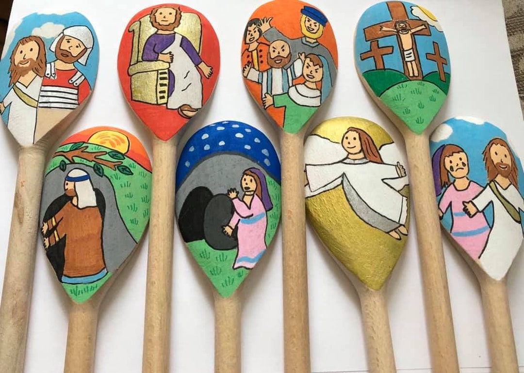 Easter Story Spoons, Bible Story, Storytelling Spoons Etsy UK