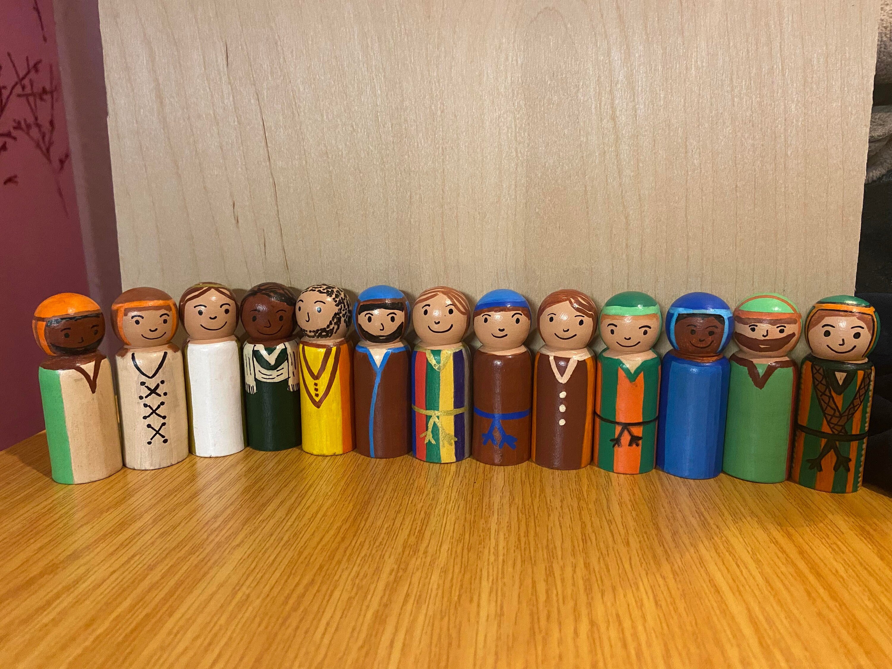 Jesus and the Disciples Peg Dolls, Bible Story Peg Dolls, Peg Doll Sets