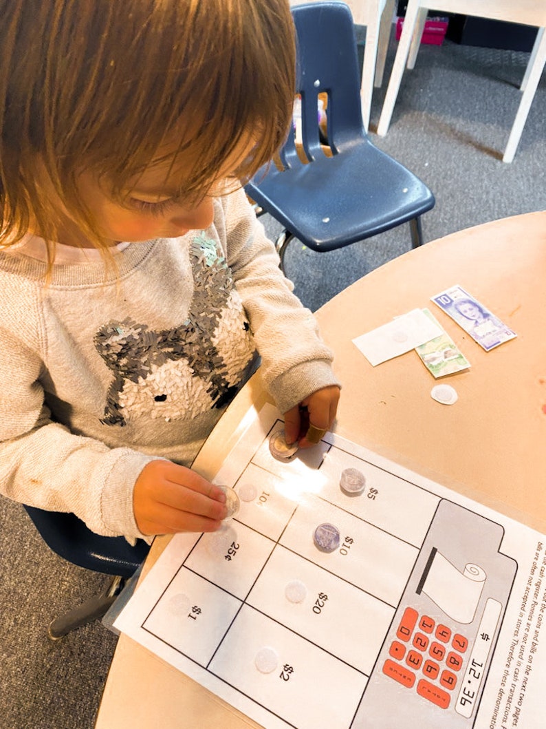 Canadian Currency Cash Register Sorting Money Lesson Etsy
