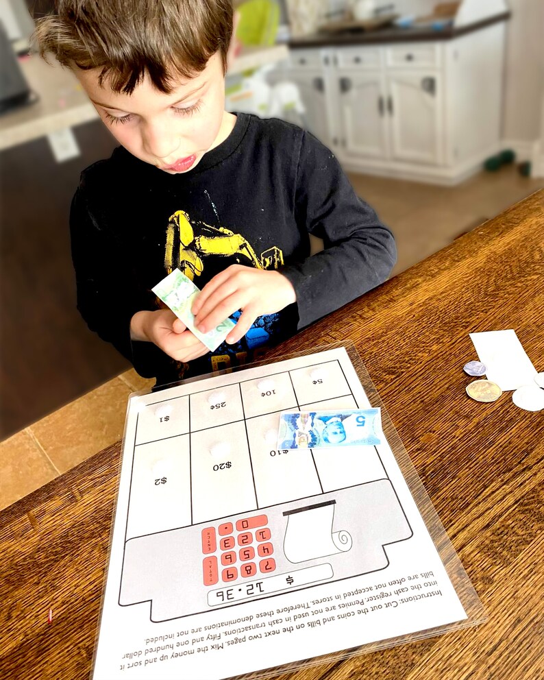 Canadian Currency Cash Register Sorting Money Lesson Etsy Canada
