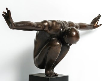 Statue eines olympischen Schwimmers, Bronze Statue, Raum Dekor, Wohnkultur, Wohnzimmer, Jubiläum Geschenk, Geburtstag Geschenk, Moderne Kunst, Hochzeitsgeschenk