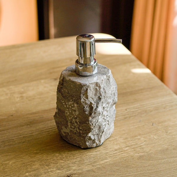 Soap Dispenser 5 Inch / 12 cm, Natural Stone Soap Dispenser, Modern Elegant Bathroom, Lotion Pump Dispenser, Housewarming