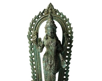 Goddess Lakshmi Statue 6.5 Inch / 16 cm, Hindu God, Bronze Sculpture, Room Decor, House Decor, Birthday Gift, Office Decor, Living Room