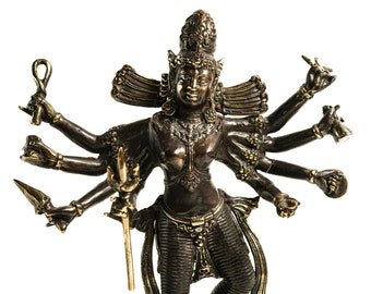 Mahakali Statue 12 Inch / 30 cm, Hindu God figurine , Bronze Kali Statue, Goddess Kali Statue, Lord Parvati, Durga, Hindu Goddess Statue