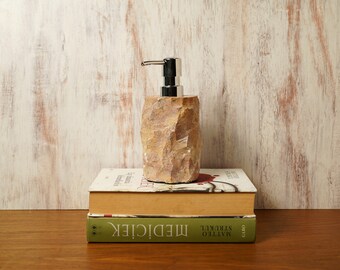 Soap Dispenser 6.5 Inch / 16 cm, Natural Stone Soap Dispenser, Modern Elegant Bathroom, Lotion Pump Dispenser, Housewarming