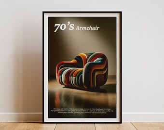 AKTIV's '1970's ArmChair' Exhibition Print: Vintage Aesthetic, Superior Quality, Ideal for Elegant Interior Designs