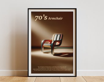 AKTIV's '1970's ArmChair' Exhibition Print: Retro Vibes, Exceptional Longevity, Ideal for Artful Home Environments