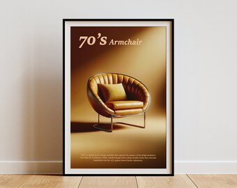 AKTIV's '1970's ArmChair' Exhibition Print: Retro Elegance, Premium Craftsmanship, Perfect for Modern Home Decor