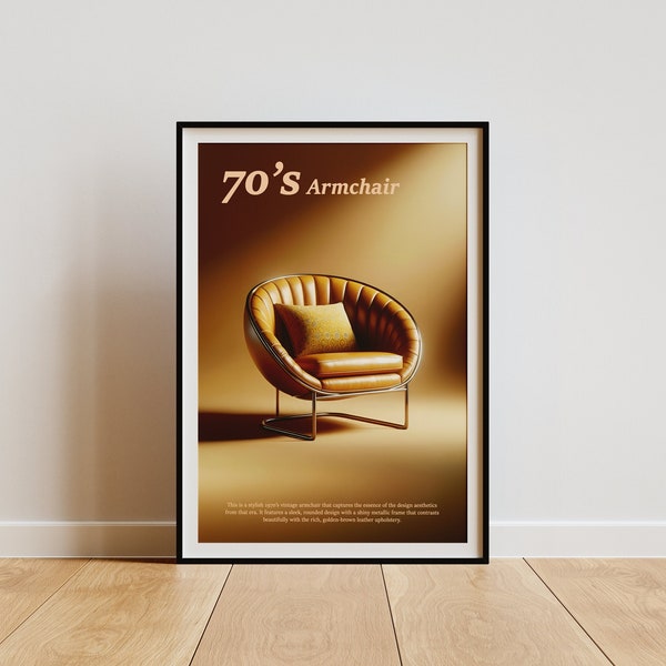 AKTIV's '1970's ArmChair' Exhibition Print: Retro Elegance, Premium Craftsmanship, Perfect for Modern Home Decor