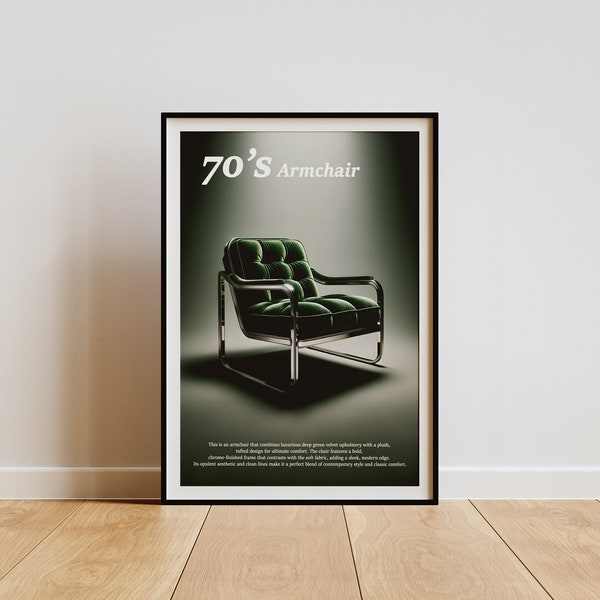 AKTIV's '1970's ArmChair' Exhibition Print: Vintage Aesthetic, Superior Quality, Ideal for Elegant Interior Designs