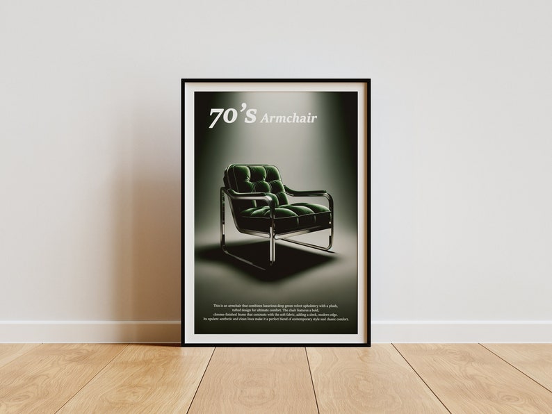 AKTIV's '1970's ArmChair' Exhibition Print: Vintage Aesthetic, Superior Quality, Ideal for Elegant Interior Designs image 1