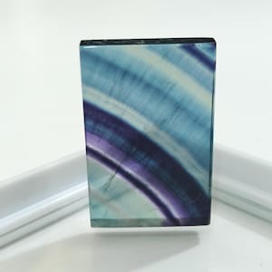 Lámina plana de fluorita de calidad AAA+, forma rectangular, color arcoíris, doble cara.