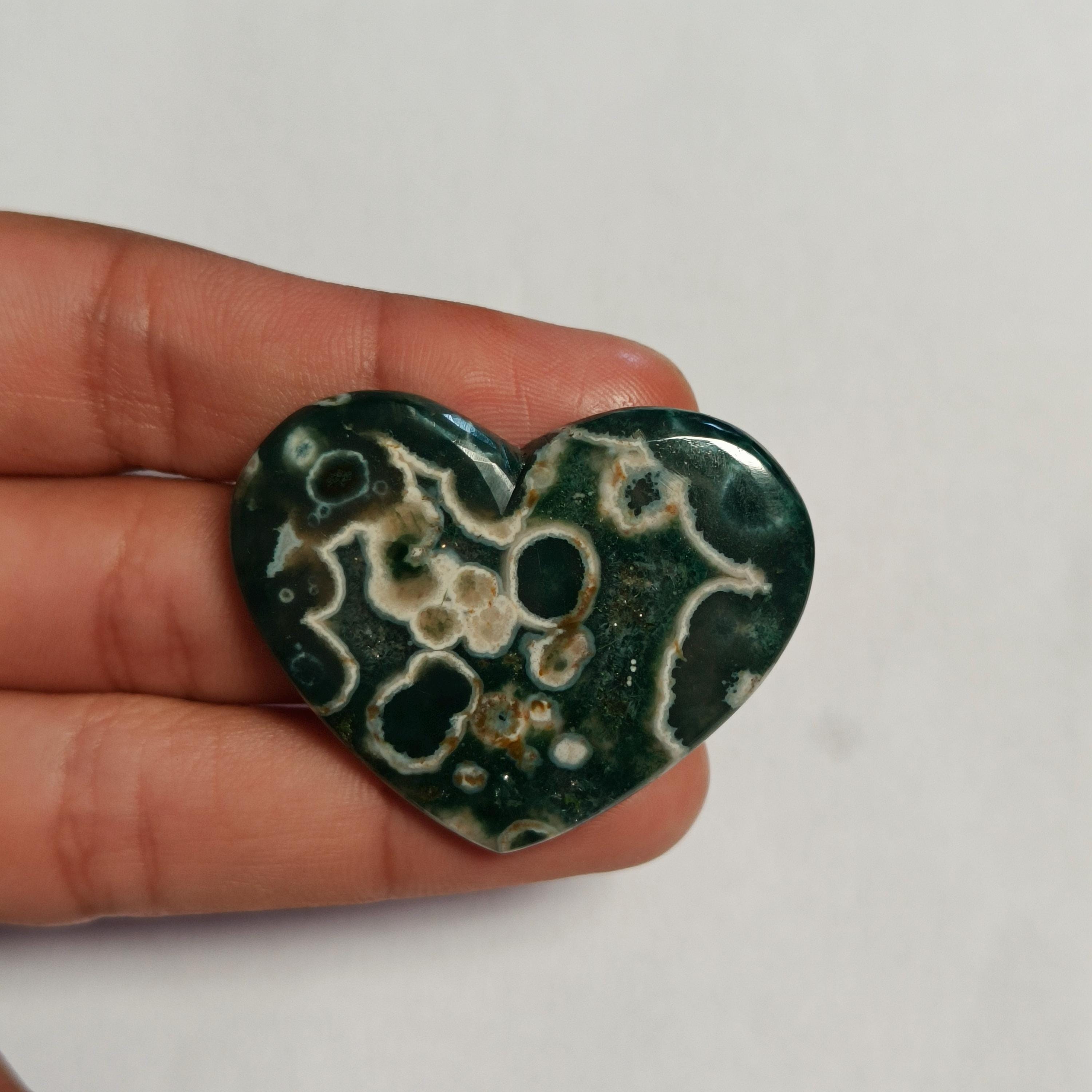 Ocean jasper heart - Etsy 日本