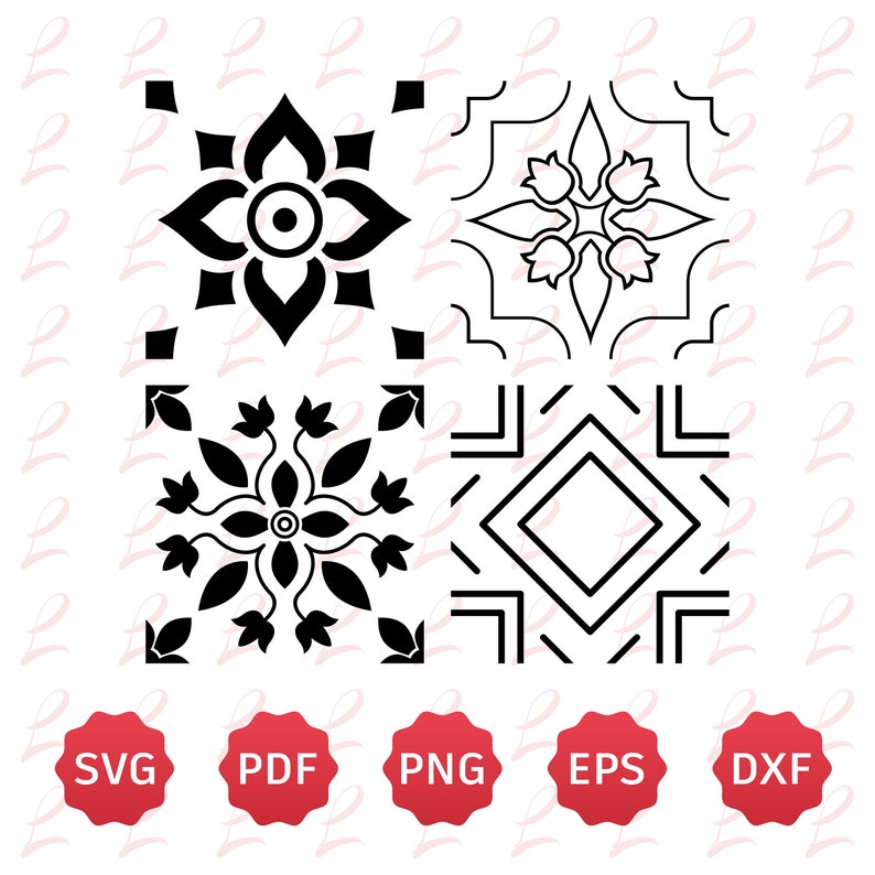 Vinyl Tiles Cricut SVG Bundle -  Kitchen Tiles Pattern - Tiles Design Svg - Bathroom Tiles - Floor Tiles - Self Adhesive Vinyl Cut File