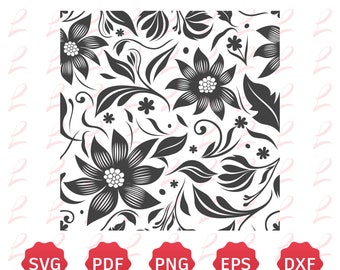 Floral Seamless Pattern – Botanical Print, SVG, PNG, PDF (Digital Download)