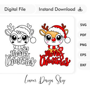 Kerst Svg, rendieren Svg, rendieren gezicht Svg-bestand voor Cricut, silhouet, vakantie Svg Vector Clipart, shirt Png Art Design