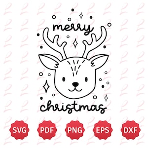 Reindeer SVG - Merry Christmas svg - Winter Svg - Cut File for Cricut, Silhouette - Cute Reindeer Svg - Santa’s Sleigh SVG