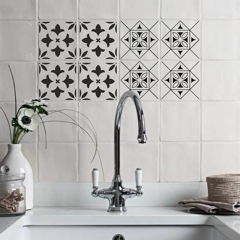 Vinyl Tiles Cricut SVG Bundle -  Kitchen Tiles Pattern - Tiles Design Svg - Bathroom Tiles - Floor Tiles - Self Adhesive Vinyl Cut File