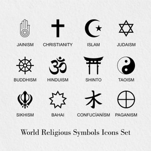 Welt religiöse Symbole Icons Set - Welt religiöse Symbole SVG - Welt religiöse Symbole Cricut