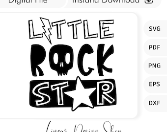 Little Rock Star Cut File for Cricut, Silhouette - Toddler Shirt Svg - Kid T-Shirt Svg - Rock N Roll Kids - Rock Svg For Kids